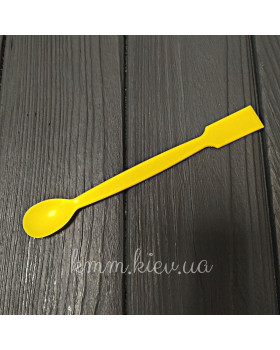 Шпатель ложка 2 в 1 із полістиролу 160мм жовта