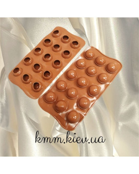 Силіконова форма Сфера 2D (Кульки) Планшет 15шт.