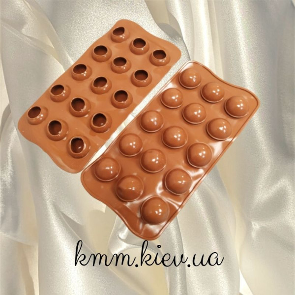 Силиконовая форма Сфера 2D (Шарики) Планшет 15шт. Силиконовая форма Сфера 2D (Шарики) Планшет 15шт.