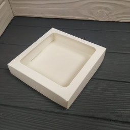 Коробка с квадратным окном Белая 200х200х35 - 200х200х35мм-foto2