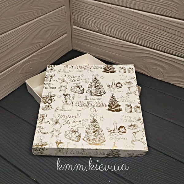 Коробка Merry Christmas Мері Крістмас без вікна розмір в асортименті - 150х150х30мм