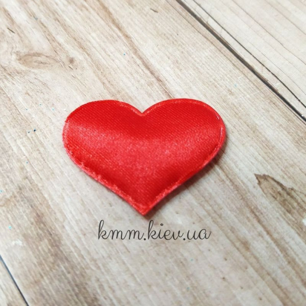 Сердце Атласное красное декоративное 10шт