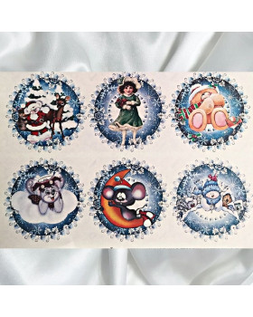 Картинка на водорозчинному папері Кругла Новий рік 2 (1 шт) - 1 смуга, 1-foto2