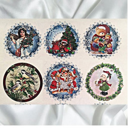 Картинка на водорастворимой бумаге Круглая Новый год 2 (1 шт) - 1 полоса, 1-foto3