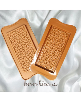 Силіконова форма Плитка шоколаду Серця