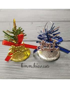 Колокольчик Merry Christmas Рождество 37х50мм - золотой