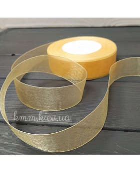 Стрічка з органзи 25мм в асортименті (1м) - Бежевий-foto3