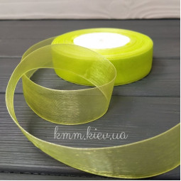 Лента из органзы 25мм в ассортименте (1м) - Бежевый-foto2