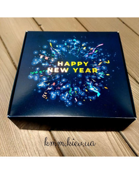 Коробка Happy New Year з голограмою 150х150х50мм