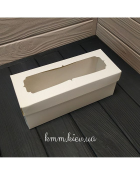 Коробка Белая с фигурным окном 230х90х90мм-foto2