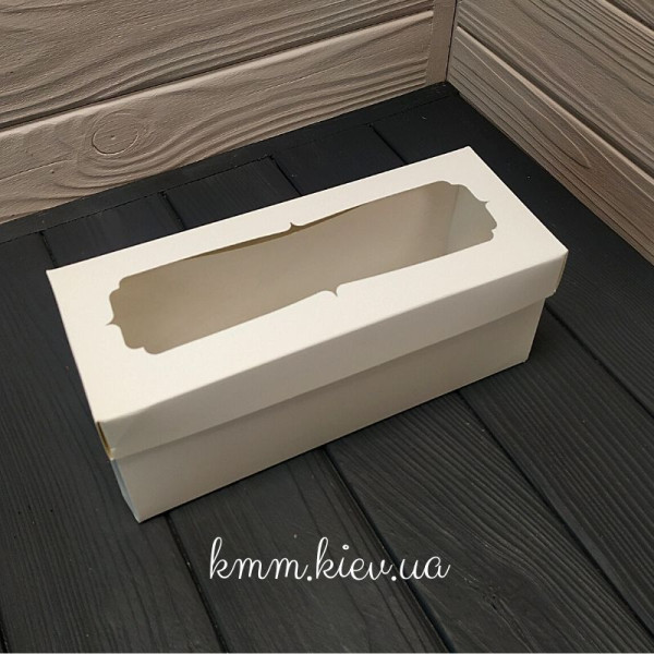 Коробка Біла з фігурним вікном 230х90х90мм