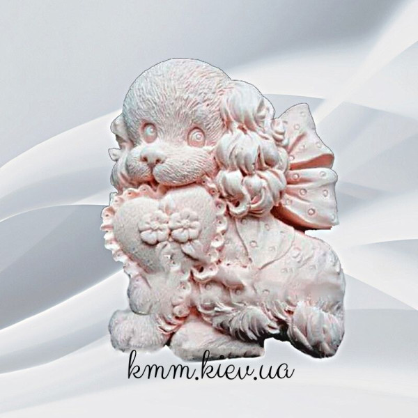 Силіконова форма люкс 3D Песик із серцем