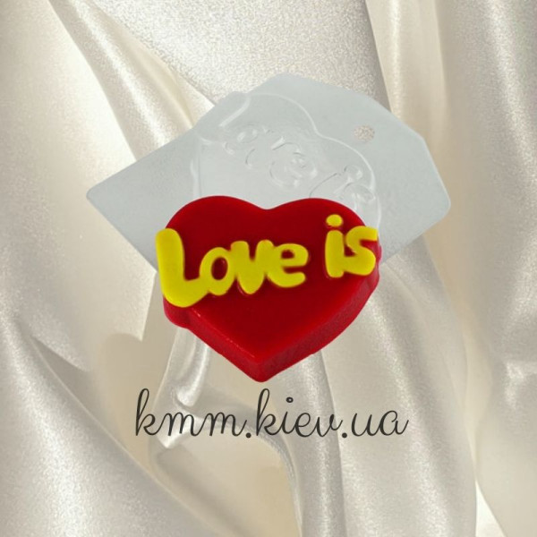 Пластиковая форма Сердечко Love is