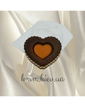 Пластиковая форма Сердечко рифленое с выемкой