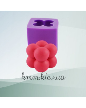 Силиконовая форма люкс Свеча Шарики маленькая 3D