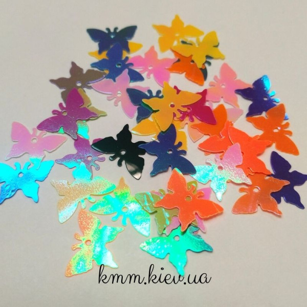 Паєтки перламутрові Метелики 17 мм Мікс (1г) Паєтки перламутрові Метелики 17 мм Мікс (1г)