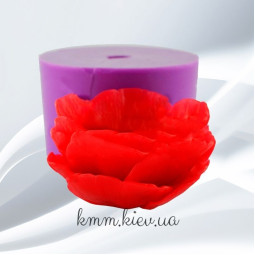 Силиконовая форма люкс Мак раскрытый пышный 3D-foto3