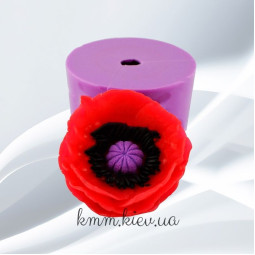 Силиконовая форма люкс Мак раскрытый пышный 3D-foto2