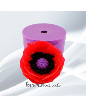 Силіконова форма люкс Мак розкритий пишний 3D-foto2