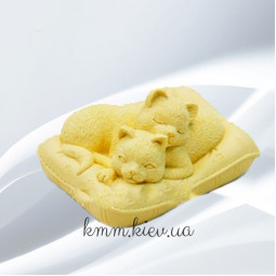Силиконовая форма люкс Кошечки на подушке 3D