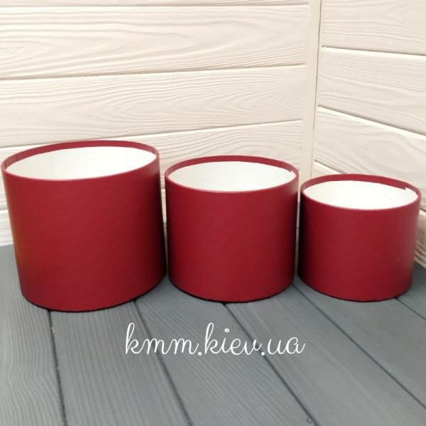 Коробка кругла капелюшна Бордо розміри в асортименті - 12 см / 10 см