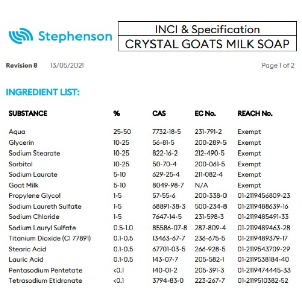 Мильна основа Crystal Goats Milk з козячим молоком Англія - ​​200г