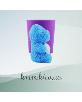 Силіконова форма люкс 3D Ведмедик у трояндочках з перлинним серцем-foto3