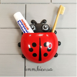 Подставка для зубной щетки и пасты Божья коровка - Красный-foto2