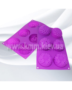 Силіконова форма Асорті квіти (планшет 6 шт.)