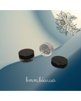 Баночка парфюмерная для твердых духов Кипр с черной крышкой 10мл Баночка парфюмерная для твердых духов Кипр с черной крышкой 10мл