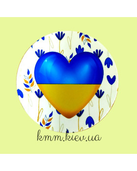 Наклейка Украина сердце 3шт 50мм