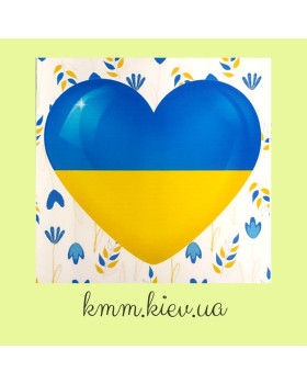 Наклейка квадратная Украина сердце 70ммХ70мм (1шт)