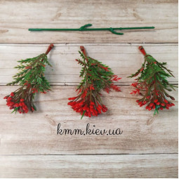 Кашка з декоративною туєю в асортименті - гілка, Червоний-foto2