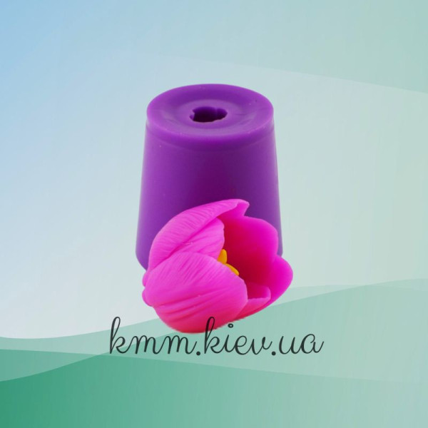 Силиконовая форма люкс Тюльпан с серединкой раскрытый 3D