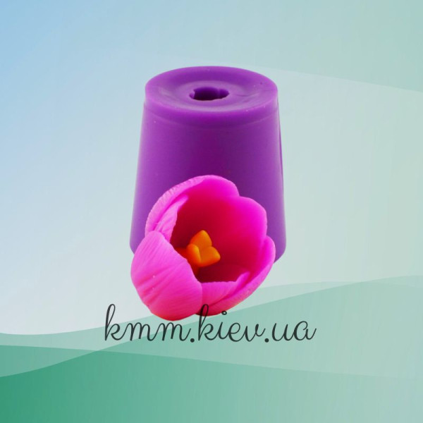 Силиконовая форма люкс Тюльпан с серединкой раскрытый 3D