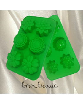 Силіконова форма Асорті 2 квіти (планшет 6 шт.)