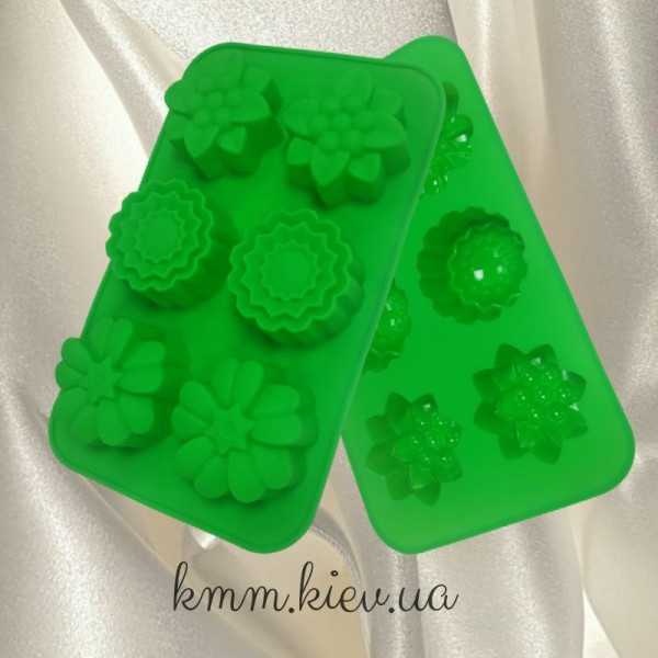 Силіконова форма Асорті 2 квіти (планшет 6 шт.)