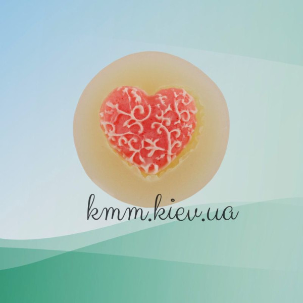 Силіконовий Молд-міні Серце з візерунками