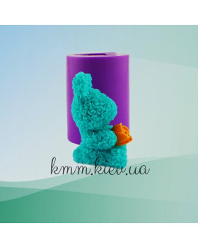 Силіконова форма люкс 3D Зайчик у трояндочках з квіткою-foto2