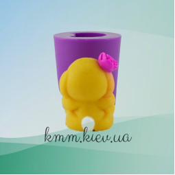 Силиконовая форма люкс 3D Зайка с цветком-foto3