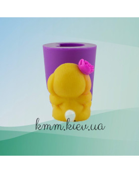 Силіконова форма люкс 3D Зайчик з квіткою-foto3