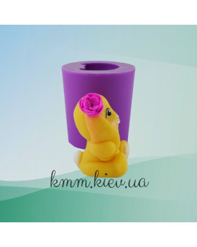 Силіконова форма люкс 3D Зайчик з квіткою-foto2