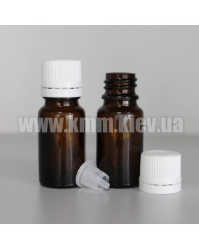 Флакон скляний 10 мл з крапельником та кришкою з контролем першого розкриття