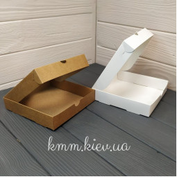 Коробка с фигурным окном 2 (белая, крафт) 150х150х30мм - Крафт-foto2