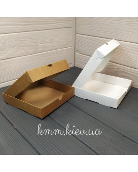 Коробка з фігурним вікном 2 (біла, крафт) 150х150х30мм - Крафт-foto2