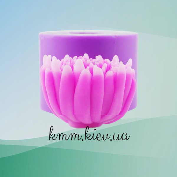 Силиконовая форма люкс Хризантема раскрытая бутоном 3D