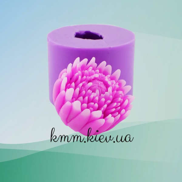 Силиконовая форма люкс Хризантема раскрытая бутоном 3D