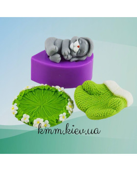 Силіконова форма люкс 3D Зайчик сплячий-foto4