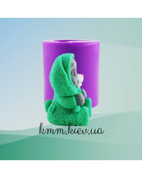 Силіконова форма люкс 3D Зайчик у кенгурушці-foto2