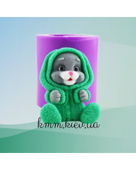 Силиконовая форма люкс 3D Зайчик в кенгурушке